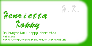 henrietta koppy business card